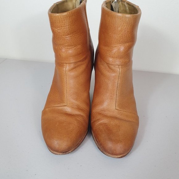 RAG & BONE Ankle Boots Leather Tan Brown Block Heel EU 36 US 6 Newbury - Picture 7 of 10